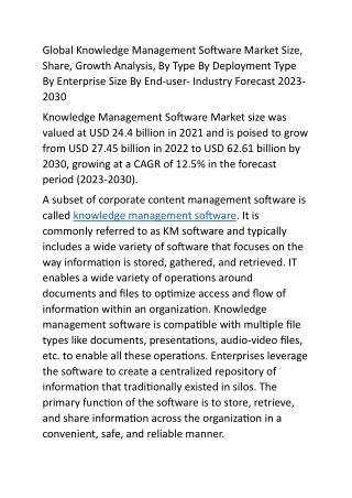 Global Knowledge Management Software Market Size