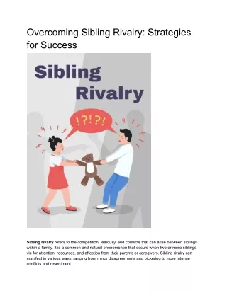 Overcoming Sibling Rivalry_ Strategies for Success