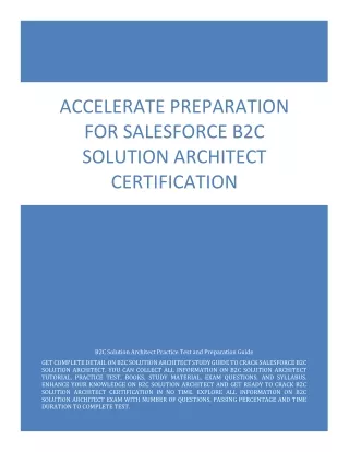 Accelerate Preparation for Salesforce B2C Solution Architect Certification