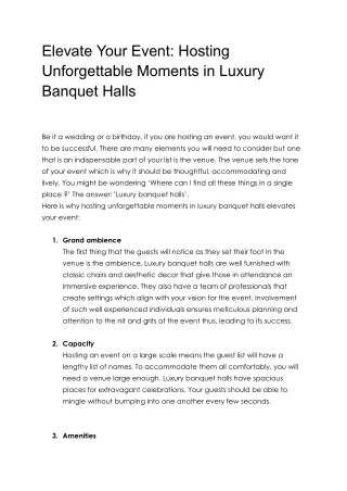 Elevate Your Event_ Hosting Unforgettable Moments in Luxury Banquet Halls