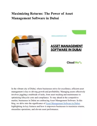Maximizing Returns_ The Power of Asset Management Software in Dubai
