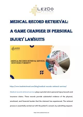 Medical Record Retrieval: A Game Changer in Personal Injury Lawsuits