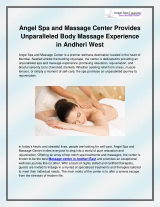 Body Massage in Andheri West