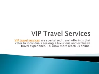 VIP Travel Services