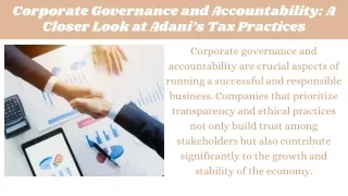 Corporate Governance and Accountability A Closer Look at Adani’s Tax Practices