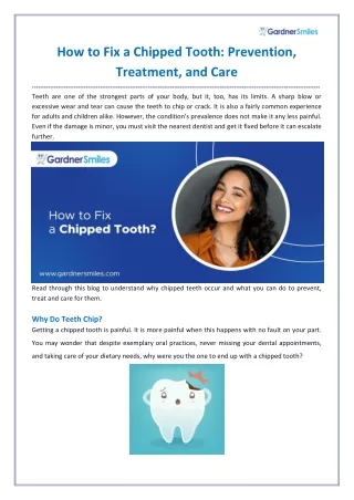How to Fix a Chipped Tooth: Prevention, Treatment, and Care