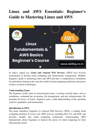 Linux and AWS For Beginners Courses 2023