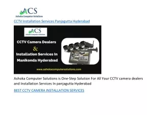 CCTV Installation Services Panjagutta Hyderabad