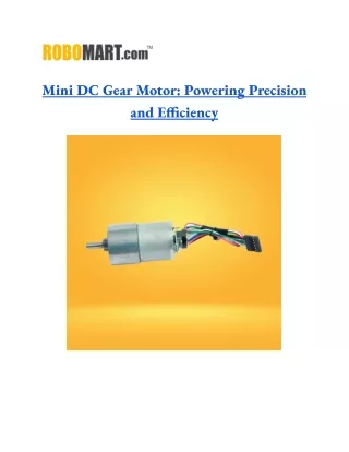 Unleash Power with Mini DC Gear Motor