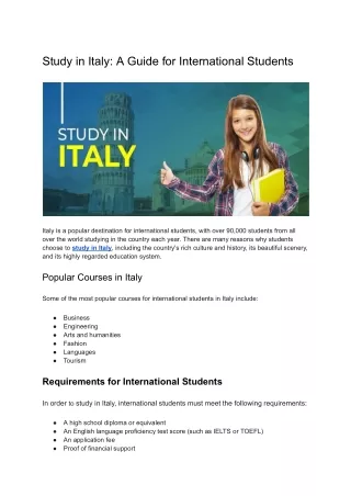 Study in Italy