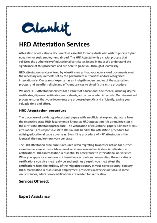 HRD Attestation Services