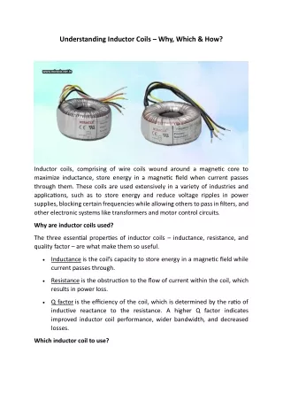 Understanding Inductor Coils – Why, Which & How