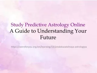 Study Predictive Astrology Online