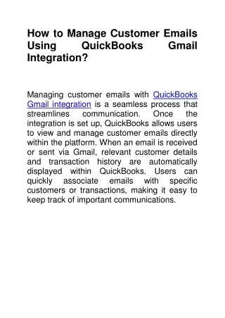 How to Manage Customer Emails Using QuickBooks Gmail Integration