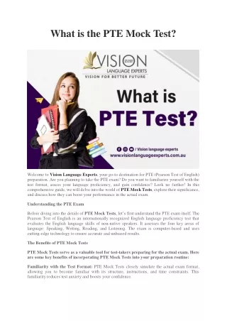 What is the PTE Mock Test?