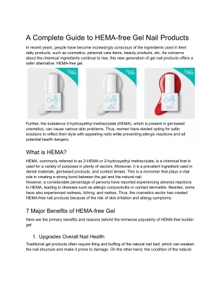 A Complete Guide to HEMA-free Gel Nail Products