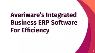Averiware’s Integrated Business ERP Software For Efficiency