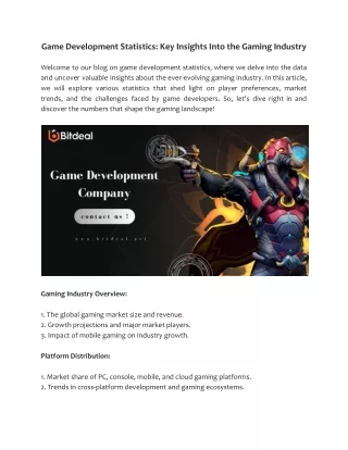 Game Development Statistics_ Key Insights Into the Gaming Industry