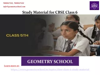 Study Material for CBSE Class 6