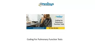 Coding For Pulmonary Function Tests