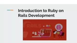 Introduction to Ruby on Rails