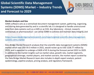 Global Scientific Data Management Systems (SDMS) Market – Industry Trends and Forecast to 2029