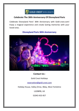 Celebrate The 30th Anniversary Of Disneyland Paris