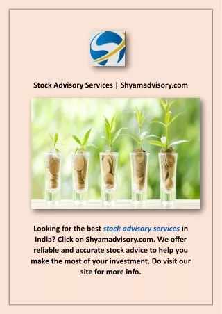 Stock Advisory Services | Shyamadvisory.com