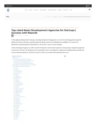 Top-rated React Development Agencies for Startups  Success with ReactJS