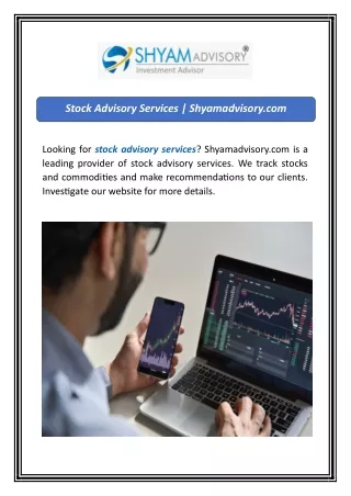 Stock Advisory Services | Shyamadvisory.com