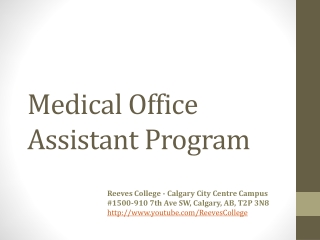 Medical Office Assistant Program in Calgary Alberta