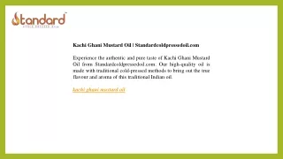 Kachi Ghani Mustard Oil  Standardcoldpressedoil.com