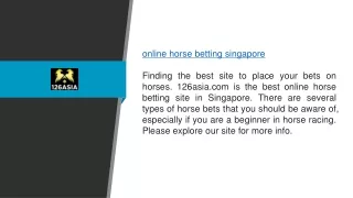 Online Horse Betting Singapore  126asia.com