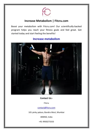 Increase Metabolism | Fitcru.com