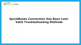 How To Troubleshoot A QuickBooks Connection Has Been Lost Error