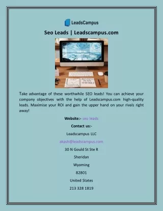 Seo Leads  Leadscampus