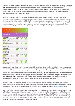 Game Zombi Online Gratisan Di Asia 2023