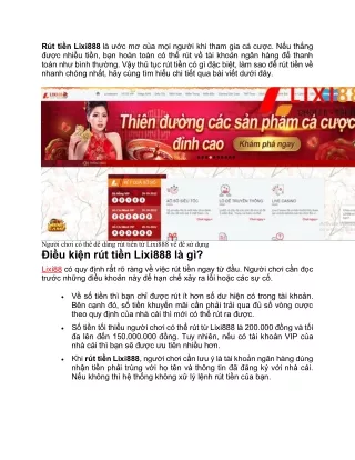 Kinh Nghiem Rut Tien Lixi888 Sieu Toc, Chi Trong Mot Not Nhac
