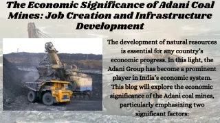 The Economic Significance of Adani Coal Mines Job Creation and Infrastructure Development