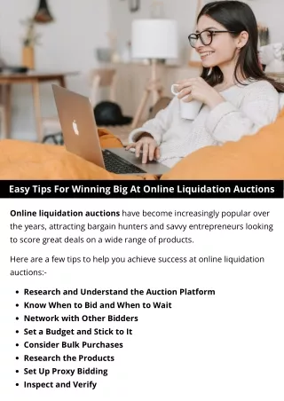 Easy Tips For Winning Big At Online Liquidation Auctions