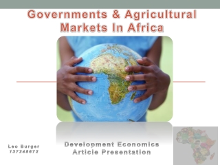Agricultural markets in Africa