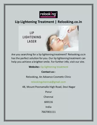 Lip Lightening Treatment  Relooking.co.in