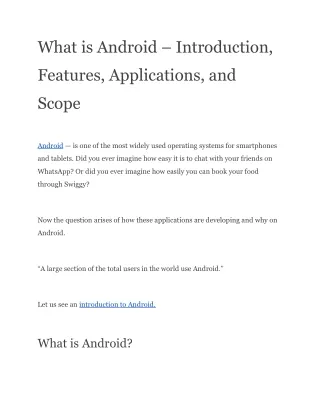 What is Android – Introduction, Features, Applications, and Scope