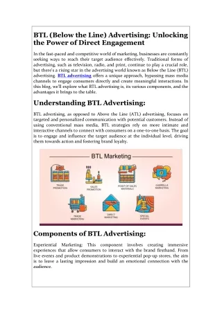 BTL advertising - Excellent Publicity