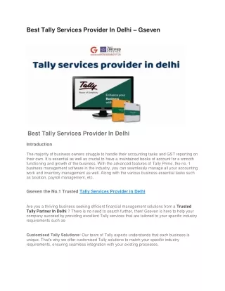 Best Tally Services Provider in Delhi - Gseven (1)