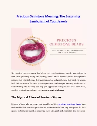 Precious Gemstone Meaning: The Surprising Symbolism of Your Jewels