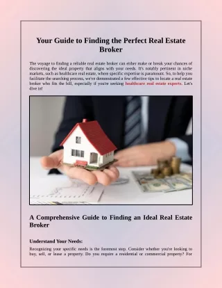 Your Guide to Finding the Perfect Real Estate Broker