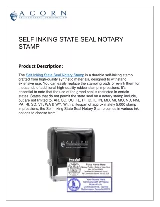 Order Notary Stamp - Self Inking State Seal Notary Stamp