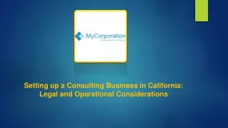 Setting up a Consulting Business in California Legal and Operational Considerations