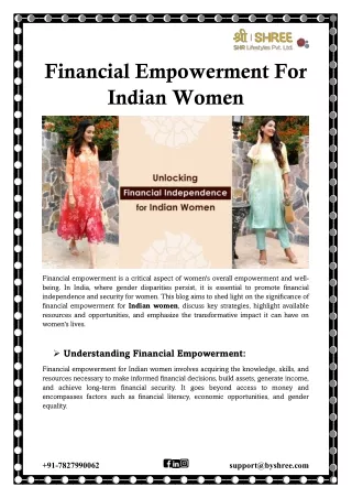 Financial Empowerment For Indian Women